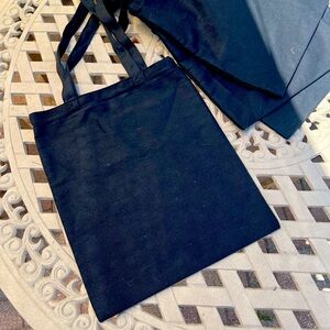 NWOT Set of 4 black canvas tote bags